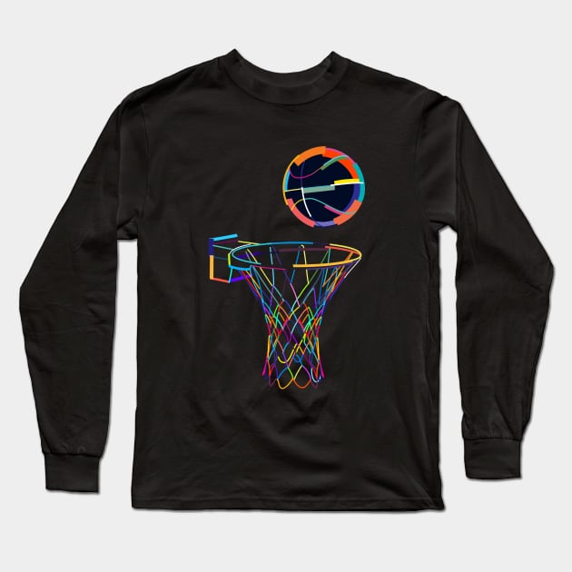 Basketball - Basketball Colorful Long Sleeve T-Shirt by Kudostees